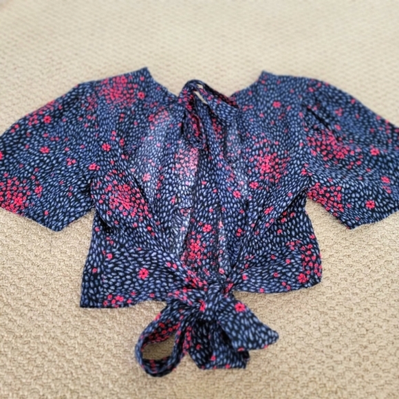 Free People Two Piece Floral Pants and Top Size XS Spring Summer Wide Leg - Picture 6 of 14